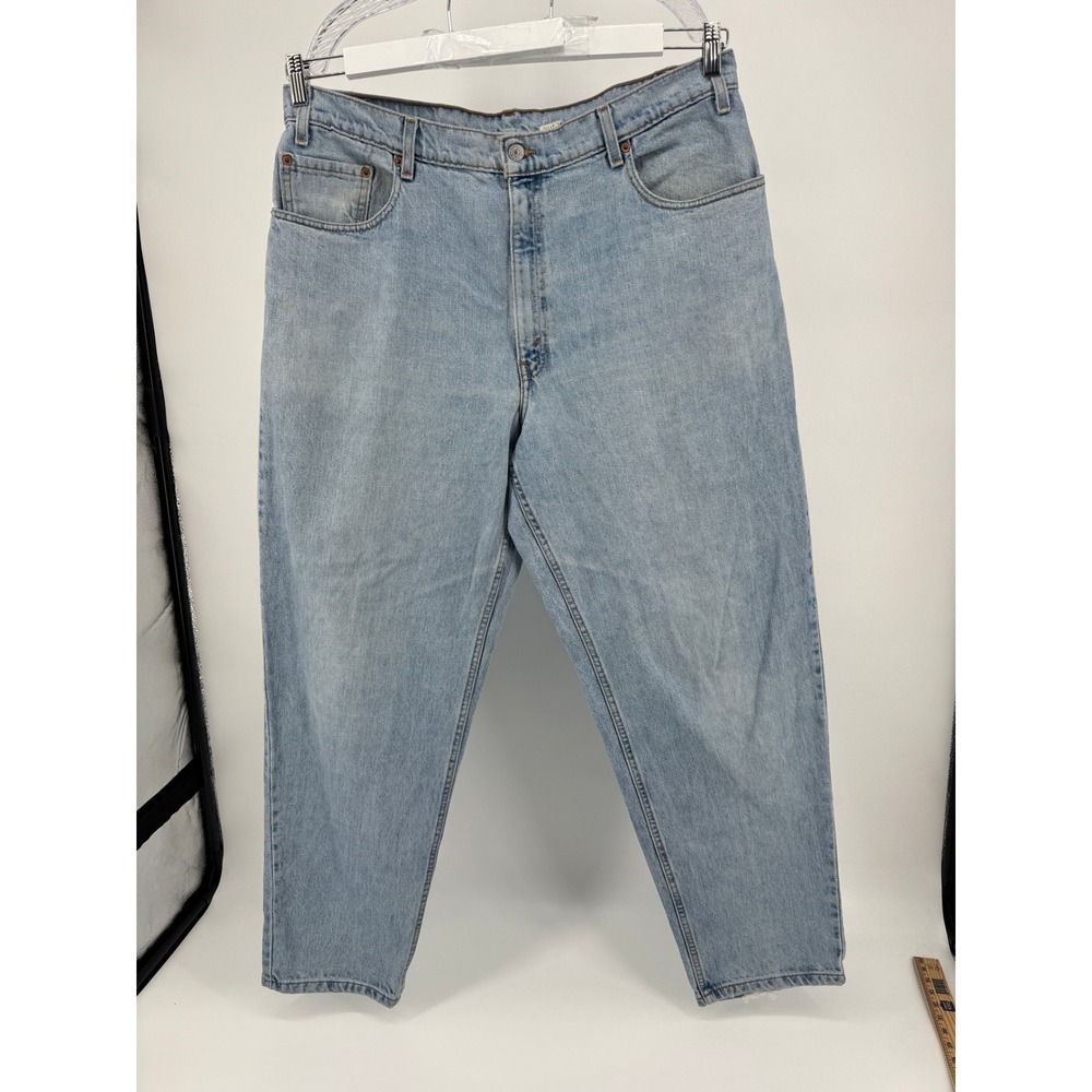 Vintage Levi's 560 Jeans 38x32 90s Loose Fit Tapered Leg Mens Black Bat Wing
